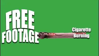 Copyrightfree green screen stock footage - Cigarette burning