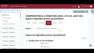 Downloading grade book in Moodle 2024 Shaw U Morgan