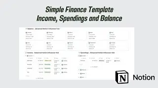 Notion Simple Finance Template - Income, Spendings and Balance
