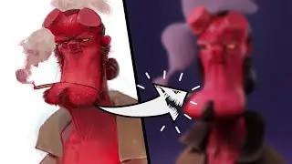 2D TO 3D! SPEED Sculpting, Texturing and Rendering HELLBOY!!!