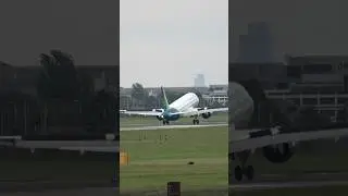 A320 WINDY TOUCHDOWN