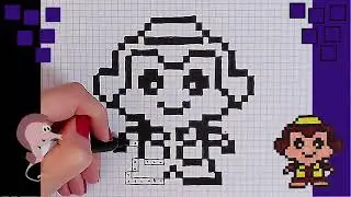 Pixel Art hecho a mano Como dibujar en papel cuadriculado paso a paso mono
