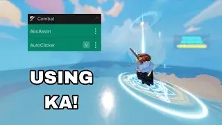 Using kill aura in Roblox Bedwars! 