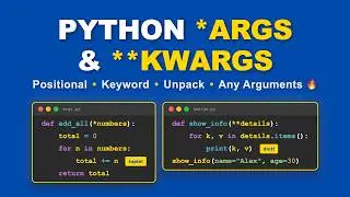 Python *args and **kwargs Visually Explained | Python Tutorial for Beginners #15