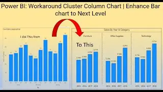 Power BI: Workaround Cluster Column Chart | Enhance Bar chart to Next Level