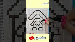 🏚️🐶DIBUJO UNA CASA DE PERRO PIXEL ART - PIXELADOS