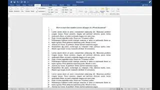 How to insert line numbers in a Word document?