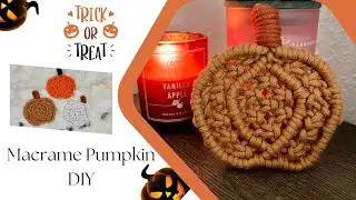 DIY Macrame: Pumpkin Coaster / Autumn Craft Decor Tutorial / Macrame Pumpkin / Details in subtitles!