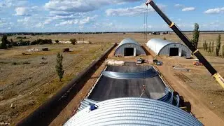На Приморском ХПП строится арочный ангар для хранения зерна