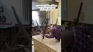 Clamping in every direction - gluing  up this lounge chair #chairmaker #furnituremaking #woodwork