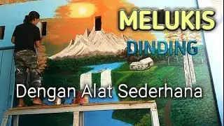 melukis dinding pemandangan alam