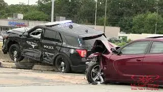 09/02/2024 Fort Worth, TX - Officer gets stuck on bridge after crash