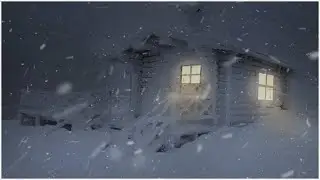 Snowstorm at a Frozen Wooden Hut┇Howling Wind & Blowing Snow┇Freezing Snowstorm Sounds for Sleeping