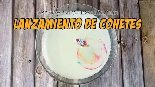 Lanzamiento de cohetes en Leche 🚀 Tensión superficial 🧪 Experimentos para niños