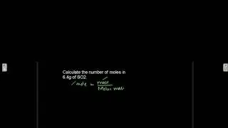 Calculate the number of moles in 6.4g of SO2.