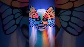 Rainbow Butterfly Skull 💀 #makeup #sfx #butterflymakeup #rainbowmakeup #sfxartist