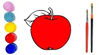 Drawing a picture of apple childrens |маляванне дзіцячага яблыка | olma bolalarining rasmini chizish
