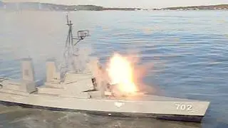 R/C Boat's Rocket Attack Backfires
