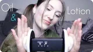 ASMR Lotion & Oil Ear Massage (NO TALKING) Rubbing, Cupping, Stroking, Tapping for Tingles - 3Dio