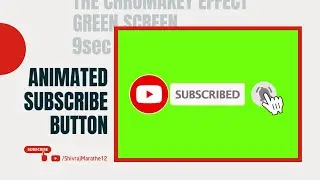 (Free) YouTube Animated Subscribe Button with Bell Icon Template | 9 Sec (Green Screen)