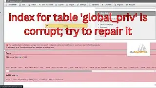 Fix Error: #1034 - Index for table 'global_priv' is corrupt; try to repair it