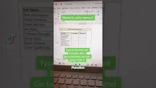 Flash fill function to split a full name