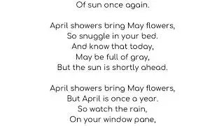 April Showers bring May Flowers Poem