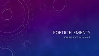 Poetic Elements: An Overview
