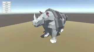 3D LOW POLY Rhino Armor - Animation Showcase
