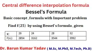 Bessel's interpolation formula | Interpolation | 