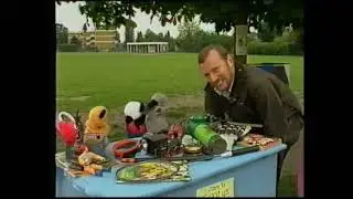 Matthew Corbett menaces Sooty, Sweep and Soo over an innocent mistake