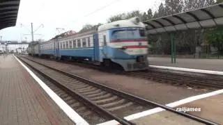 (HD) Ukrainian Electroliner like Ancient Passenger Train in 2017