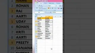 Compare two columns in excel #shorts #excel #trending