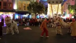 Modern lion dance at Clarke Quay, Singapore