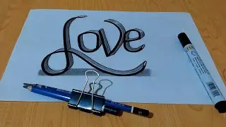 tutorial membuat tulisan 3d dengan 2 pensil