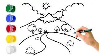 Drawing A Nice Landscape Painting Guide Step-By-Step Tutorial For Kids