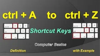 ctrl A to Z shortcut keys | CTRL Shortcut Keys of Computer | one by one example