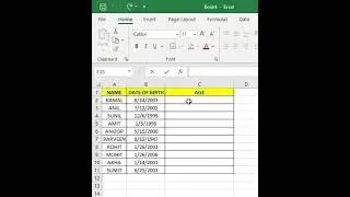 Excel Age Calculation Tutorial: How to Calculate Age in Excel [Step-by-Step] #excel #excelfordummies
