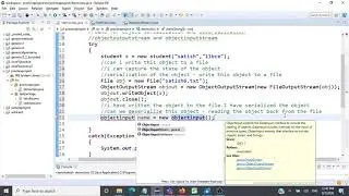 ObjectInputStream and ObjectOutputStream class in Java - CSE1007 - Java Programming