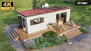 8m x 5m Smallest Tiny Home - One Bedroom House - 29 SQM - Tiny House Architecture