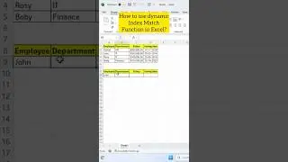 Dynamic Index Match Function in Excel | 