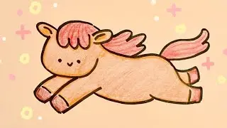 How to Draw a Cute Running Horse 🐎 | 귀여운 말 그림 그리기 | Easy Drawing Tutorial 손그림 그림 튜토리얼 ✨️