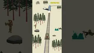 Military Helicopter crashes with the enemy train as the army tanker is approaching fast 