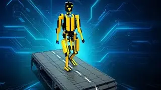 ‘Walking’ Lego Technic Man - Mechanical Sculptor on a Lego Treadmill