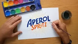 How to draw the Aperol Spritz logo - Come disegnare il logo di Aperol Spritz