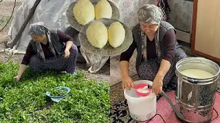Making Butter from Two Buckets of Yogurt I Fermented - Making Buttermilk❗️Refreshing Buttermilk Soup