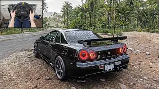 Nissan Skyline GTR R34 NISMO - NEW MAP - Forza Horizon 5 (Steering Wheel + Shifter) Gameplay