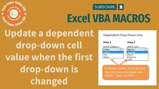 Excel VBA: Update Dependent Drop-Down Values on Change Event #vbatutorial #excel
