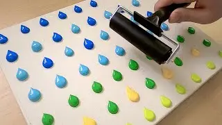 How to Draw a Man Feeling the Wind / Acrylic Painting with a Rubber Roller