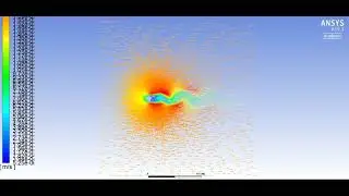 von karman vortex street effect - Ansys - Reynolds Number 150